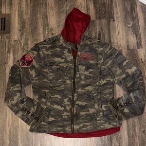 Vintage Camo Harley Davidson woman’s jacket - medium Y2K style